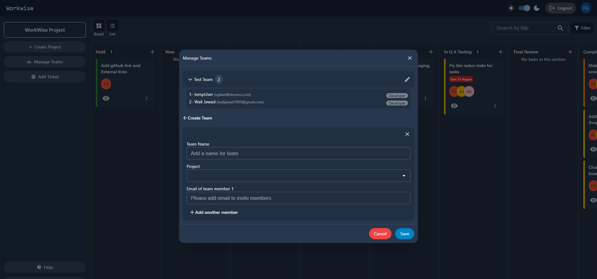 Manage Teams
