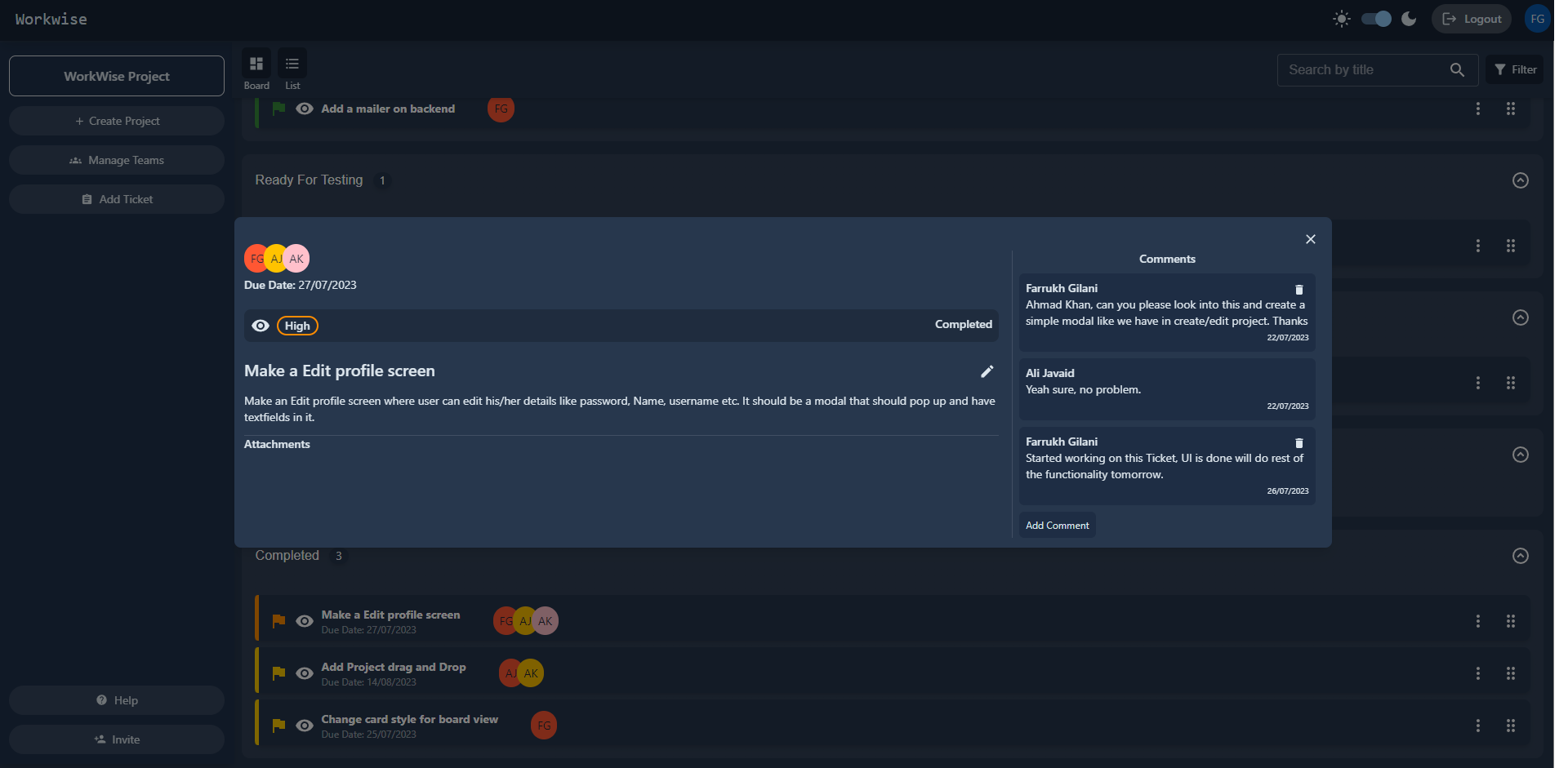 Ticket Management & Discussions